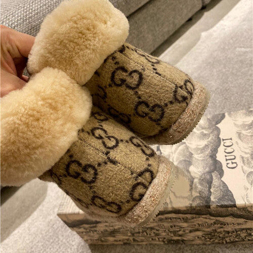 High Quality Luxury Gucci Fria GG Wool-Blend Ankle Boots product detail