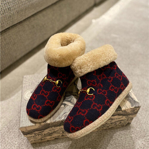 High Quality Luxury Gucci Fria GG Wool-Blend Ankle Boots – Style 17523 product detail