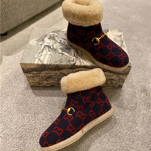 High Quality Luxury Gucci Fria GG Wool-Blend Ankle Boots – Style 17523 product detail