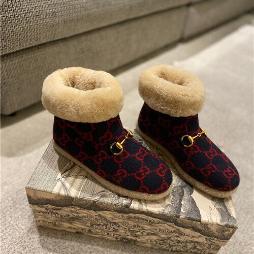 High Quality Luxury Gucci Fria GG Wool-Blend Ankle Boots – Style 17523