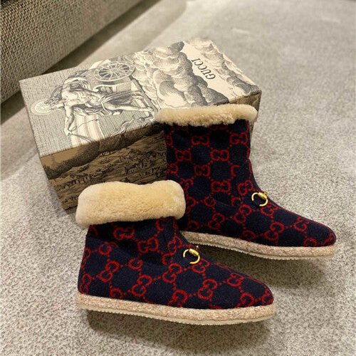 High Quality Luxury Gucci Fria GG Wool-Blend Ankle Boots – Style 17523 alternate view