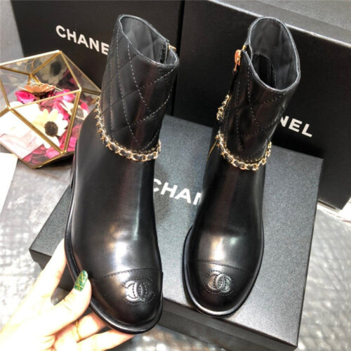 High Quality Luxury Chanel Black Boots Shoes alternate view