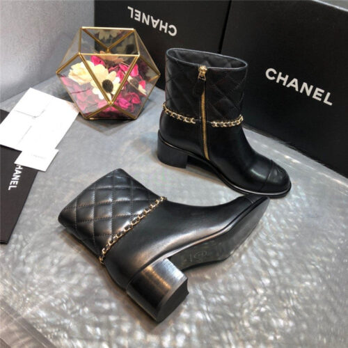 High Quality Luxury Chanel Black Boots Shoes