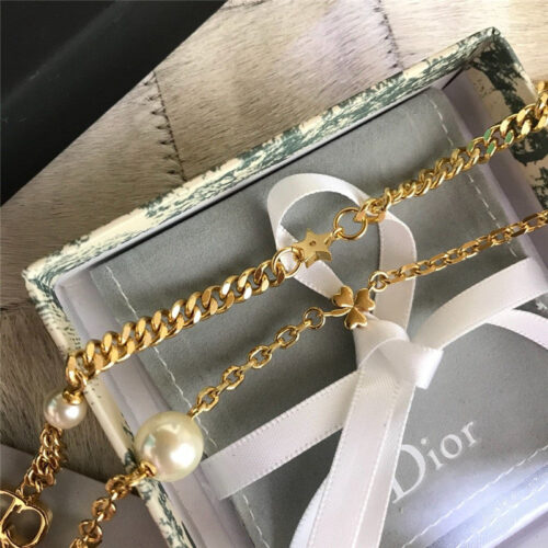 High Quality Luxury Dior Fringed Long Pearl Necklace product detail