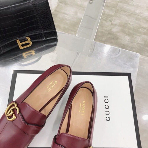 High Quality Luxury Gucci GG Loafers Women Wine Red product detail