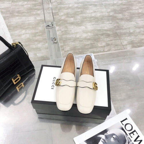 High Quality Luxury Gucci GG Loafers Women White alternate view