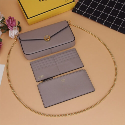 High Quality Luxury Fendi Three-Piece Wallet Gray product detail