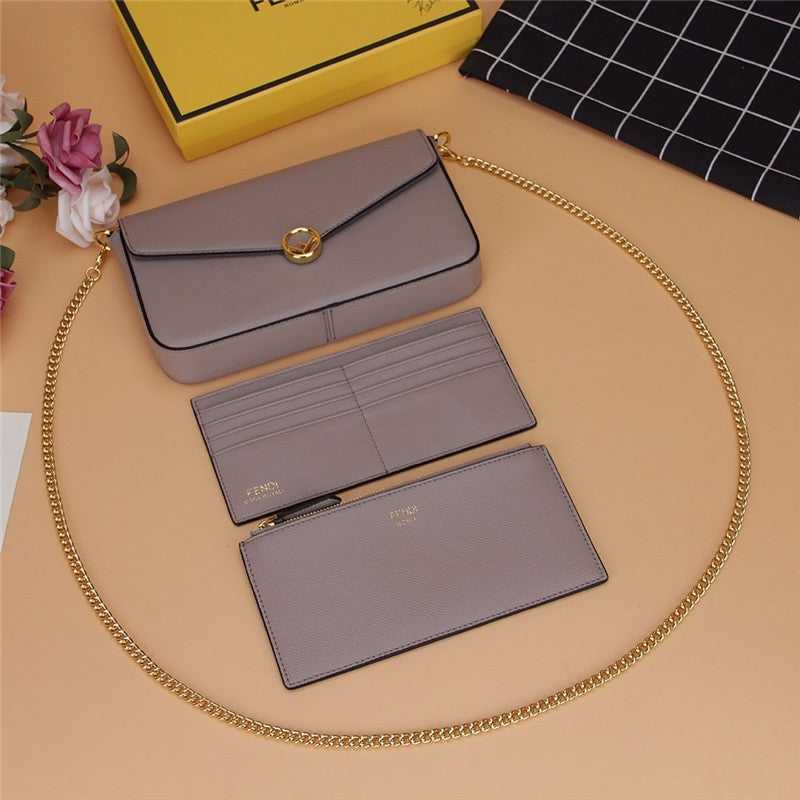 High Quality Luxury Fendi Three-Piece Wallet Gray product detail