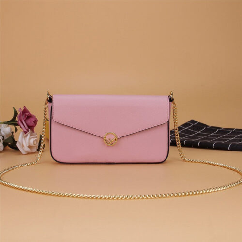 High Quality Luxury Fendi Three-Piece Wallet Pink