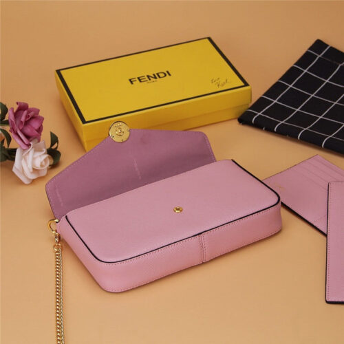 High Quality Luxury Fendi Three-Piece Wallet Pink product detail