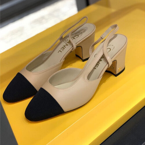 High Quality Luxury Chanel Block Heel Sandals – Style 24550