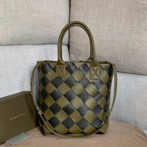 High Quality Luxury Bottega Veneta Leather Check Cabat Tote Bag