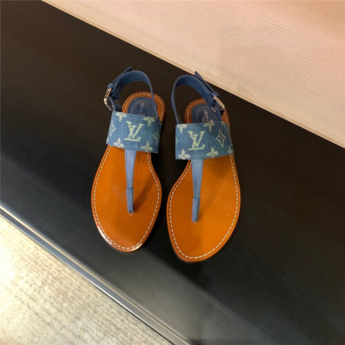 High Quality Luxury Louis Vuitton Brown Flat Sandals For Women product detail
