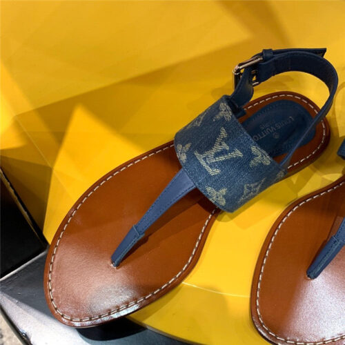High Quality Luxury Louis Vuitton Brown Flat Sandals For Women product detail