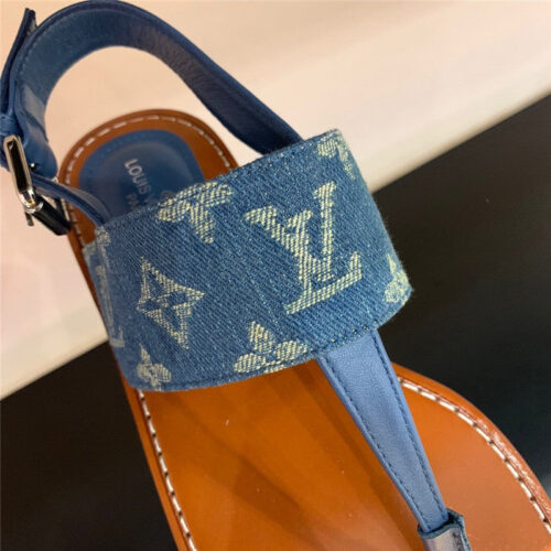 High Quality Luxury Louis Vuitton Brown Flat Sandals For Women product detail