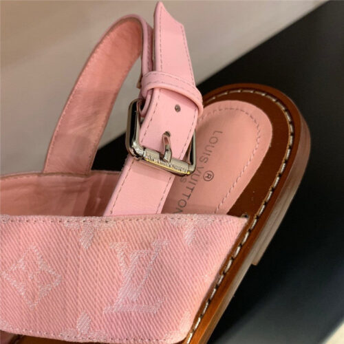 High Quality Luxury Louis Vuitton Brown Flat Sandals For Women Pink product detail