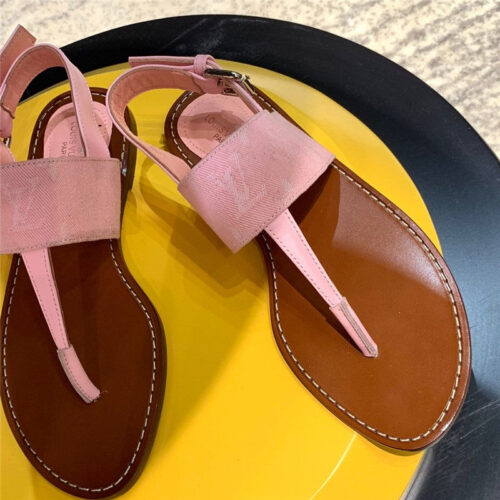 High Quality Luxury Louis Vuitton Brown Flat Sandals For Women Pink product detail