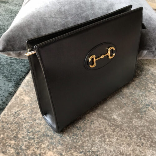 High Quality Luxury Gucci 1955 Horsebit Pouch Clutch Bag Black product detail