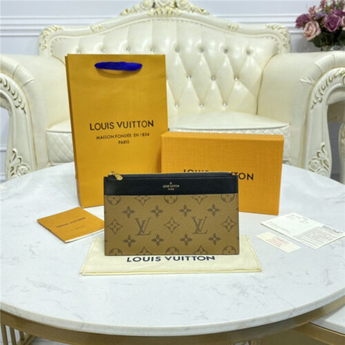High Quality Luxury Louis Vuitton Slim Purse Monogram Reverse alternate view