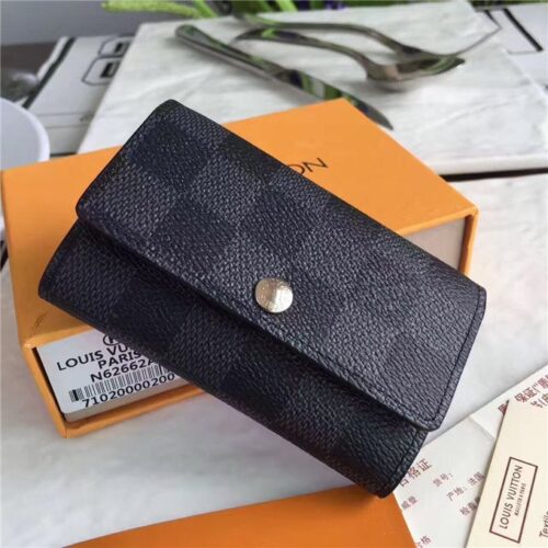 High Quality Luxury Louis Vuitton Damier Graphite 6 Key Holder alternate view