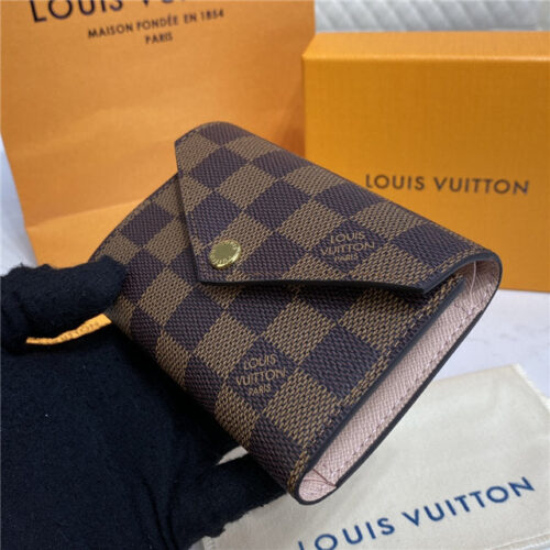 High Quality Luxury Louis Vuitton Victorine Wallet Rose Ballerine – Style 48175 alternate view