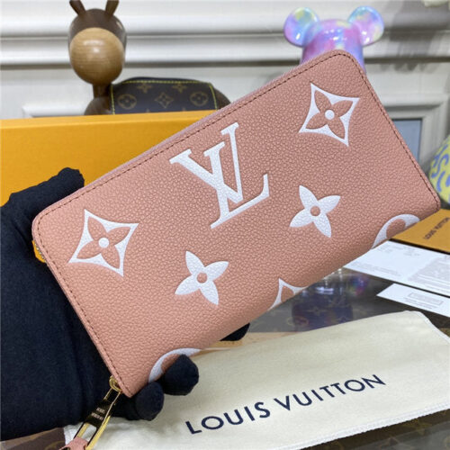 High Quality Luxury Louis Vuitton Zippy Wallet Pink/Cream alternate view