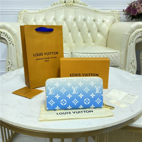 High Quality Luxury Louis Vuitton Zippy Wallet Blue alternate view