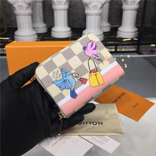 High Quality Luxury Louis Vuitton Zippy Azur Canvas Coin Purse alternate view