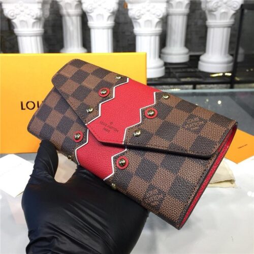 High Quality Luxury Louis Vuitton Sarah Wallet Damier Ebene Canvas alternate view