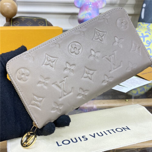 High Quality Luxury Louis Vuitton Zippy Wallet Taupe alternate view
