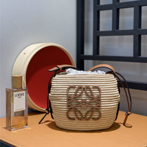 High Quality Luxury Loewe Woven Straw Basket Bag