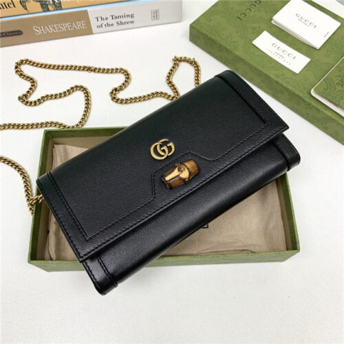 High Quality Luxury Gucci Diana Chain Wallet With Bamboo (Varied Colors) alternate view