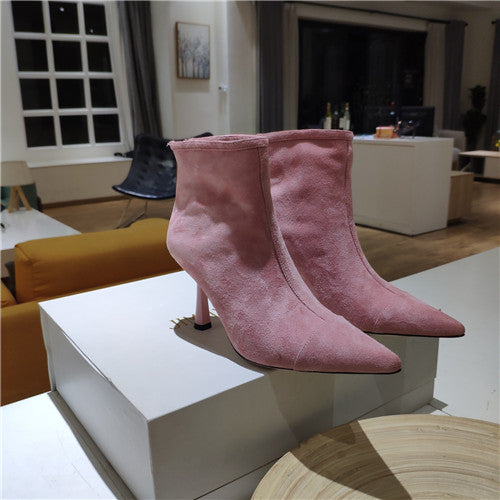 High Quality Luxury Jimmy Choo Leather High Heel Boots – Style 24055