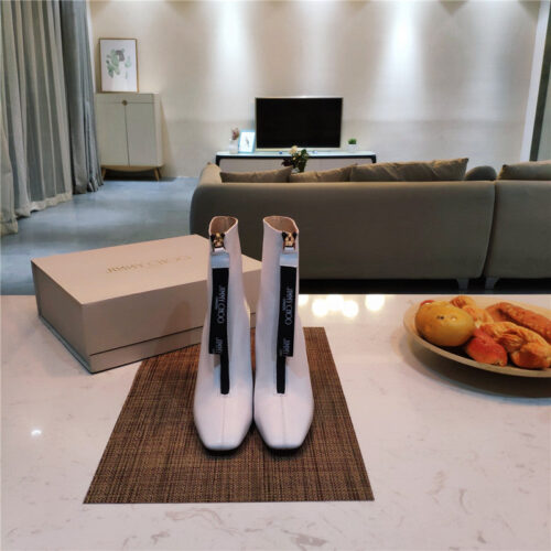 High Quality Luxury Jimmy Choo Logo Zipper Square Toe Ankle Boots – Style 16119 alternate view