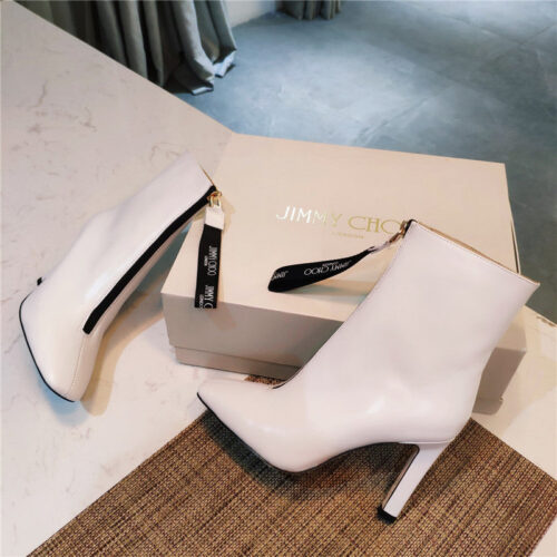 High Quality Luxury Jimmy Choo Logo Zipper Square Toe Ankle Boots – Style 16119 product detail