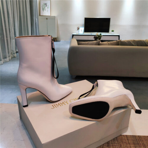 High Quality Luxury Jimmy Choo Logo Zipper Square Toe Ankle Boots – Style 16119 product detail