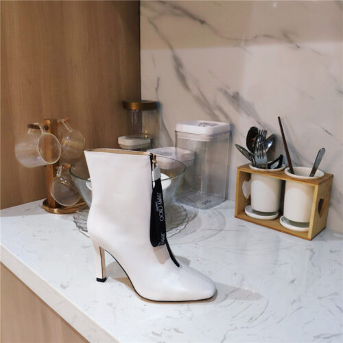 High Quality Luxury Jimmy Choo Logo Zipper Square Toe Ankle Boots – Style 16119 product detail