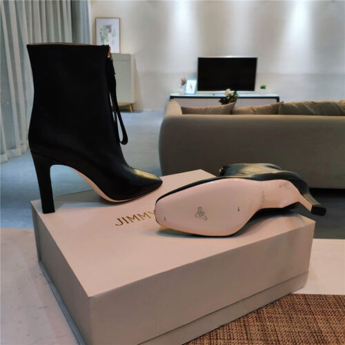 High Quality Luxury Jimmy Choo Logo Zipper Square Toe Ankle Boots – Style 11031 product detail