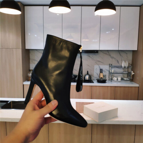 High Quality Luxury Jimmy Choo Logo Zipper Square Toe Ankle Boots – Style 11031 product detail