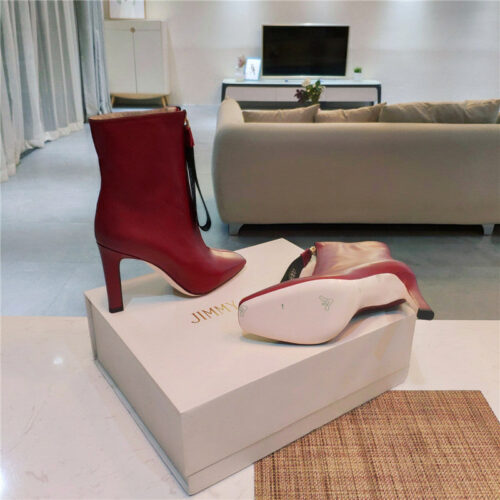 High Quality Luxury Jimmy Choo Logo Zipper Square Toe Ankle Boots product detail