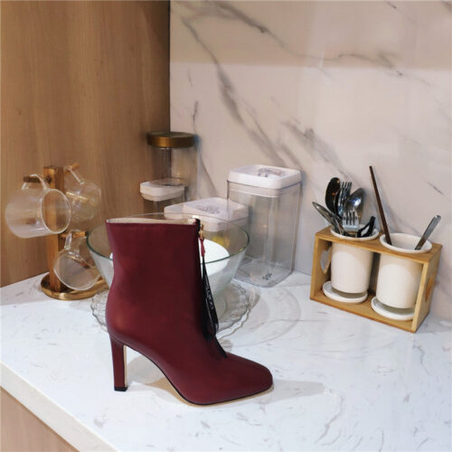 High Quality Luxury Jimmy Choo Logo Zipper Square Toe Ankle Boots product detail