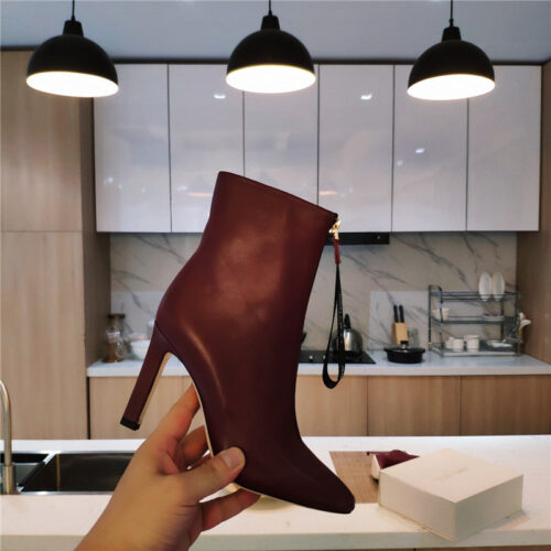 High Quality Luxury Jimmy Choo Logo Zipper Square Toe Ankle Boots product detail