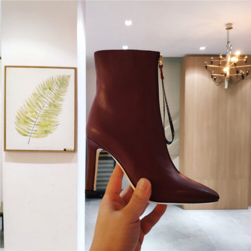 High Quality Luxury Jimmy Choo Logo Zipper Square Toe Ankle Boots product detail
