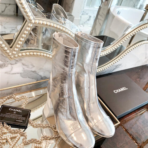 High Quality Luxury Chanel Thick Heel Ankle Boots alternate view