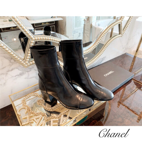 High Quality Luxury Chanel Thick Heel Ankle Boots – Style 72070