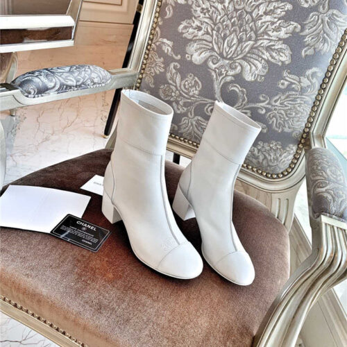 High Quality Luxury Chanel Thick Heel Ankle Boots – Style 37606