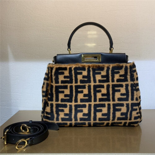 High Quality Luxury Fendi Peekaboo FF Fur Bag