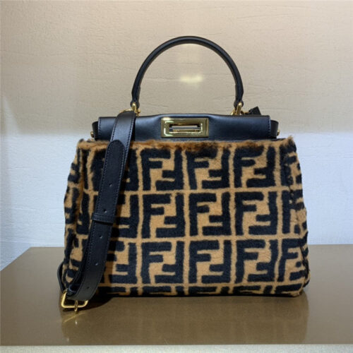 High Quality Luxury Fendi Peekaboo FF Fur Bag alternate view