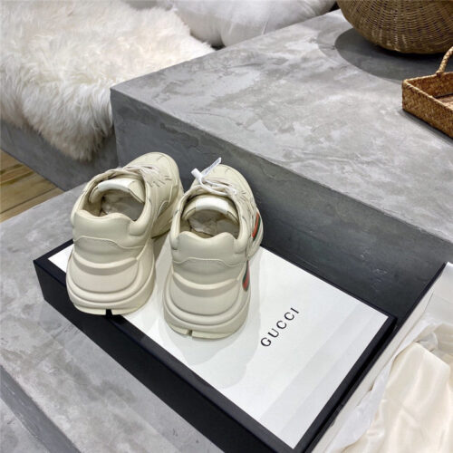 High Quality Luxury Womens Rhyton Gucci Logo Leather Sneaker Lovers product detail