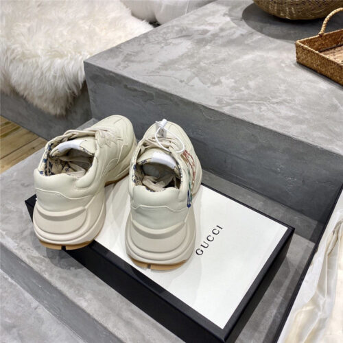 High Quality Luxury Womens Rhyton Gucci Logo Leather Sneaker Lovers product detail